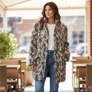 Mad For Love NEW Open Long Cardigan Size L in excellent condition Front Pockets